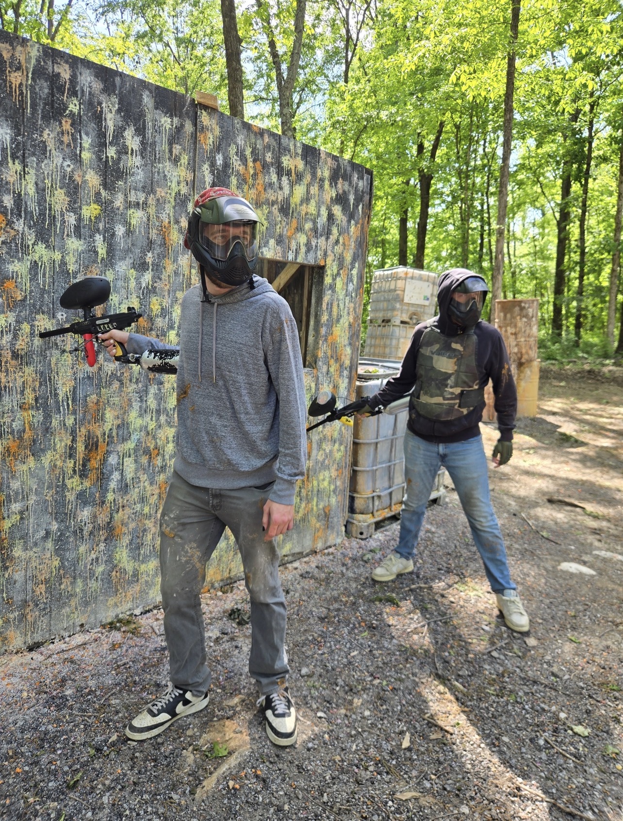 Players pushing through tactical obstacles and battle zones